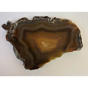 Vintage West Elm Natural Agate Slice Paperweight / Candle Holder